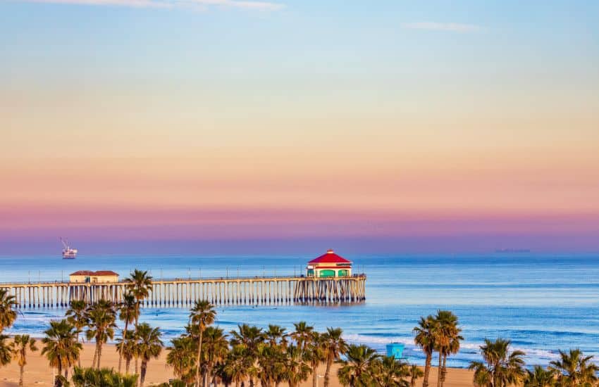 Huntington beach surfspot in California