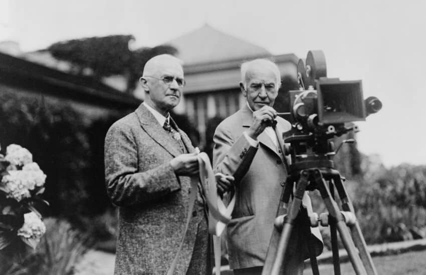 Thomas Edison to the right behind the camers