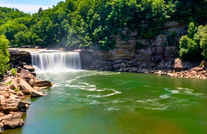 Cumberland Falls, a Waterfall in the Kentucky Daniel Boone National Forest
