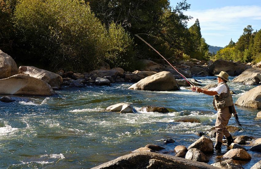 woman fishing in colorado